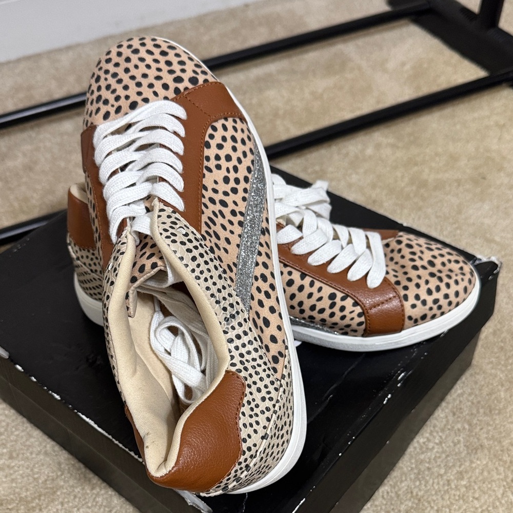 Torrid Brown and Cream Polka Dot Sneakers